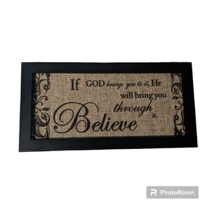 Wooden Burlap Frame Wall Decor